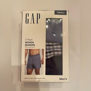 GAP Men’s 3 Pack Woven Boxers with Functional Fly
